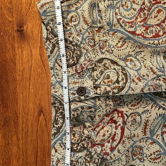 LAUREN RALPH LAUREN Pants Size 4 Linen Cotton Blend Summer Perfect Paisley Print - Picture 9 of 10